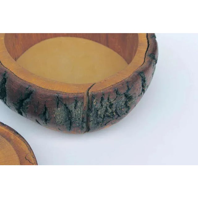 Hand Turned Wood Bowl Box With Fitted Cover For Sale - Image 4 of 6