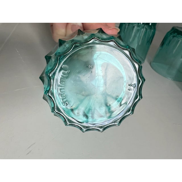 Late 20th Century Vintage Teal Luminarc Glasses France- Set of 4 For Sale - Image 5 of 5