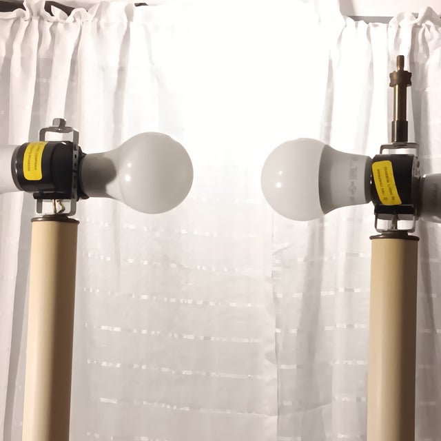 Pair of Vintage 1985 Glass and Brass Chapman Table Lamp With Lamp Shades For Sale - Image 15 of 18