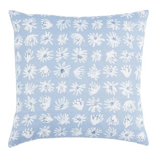 Schumacher X Caroline Z Hurley Meadow Rock 18" Pillow in Blue For Sale