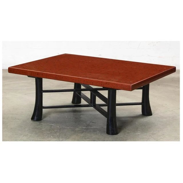 Wood Japanese Negoro Lacquer Coffee or Low Table For Sale - Image 7 of 7