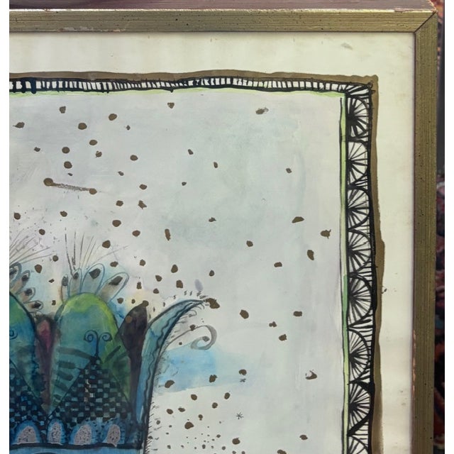 Mid Century Painting - Hearts on a Flower - Signed, Dated 1979 For Sale In New York - Image 6 of 7