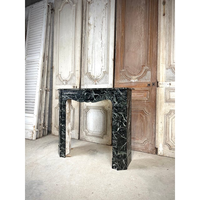 Louis XV Style Fireplace in Green Marble, 1900s For Sale - Image 11 of 17