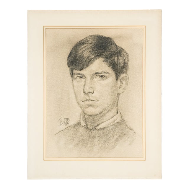 Graphite Portrait of a Young Man - Harold Geller, C. 1968 For Sale