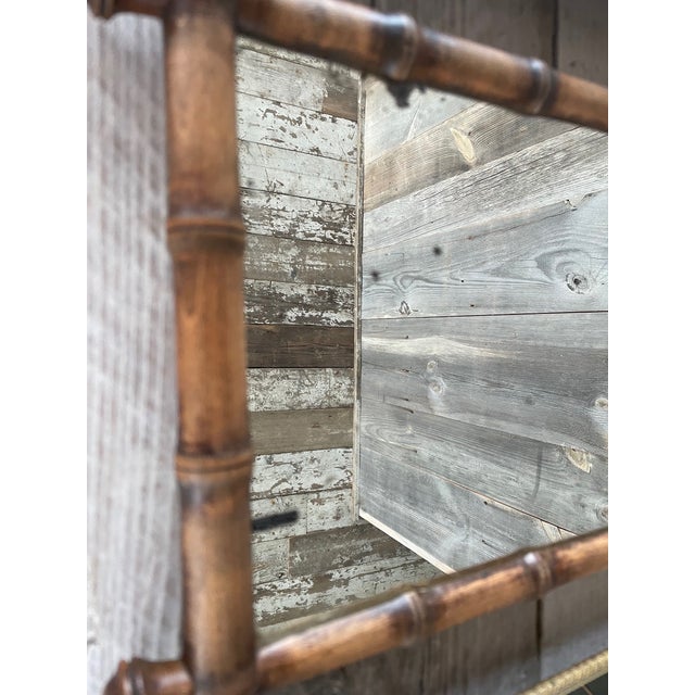 Black Faux Bamboo Triptych Mirror For Sale - Image 8 of 14