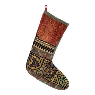 Turkish Kilim Rug Christmas Stocking For Sale