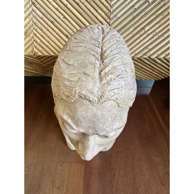 Vintage 1985 Signed Sculpture Bust /Head of Pensive Young Woman For Sale - Image 9 of 12