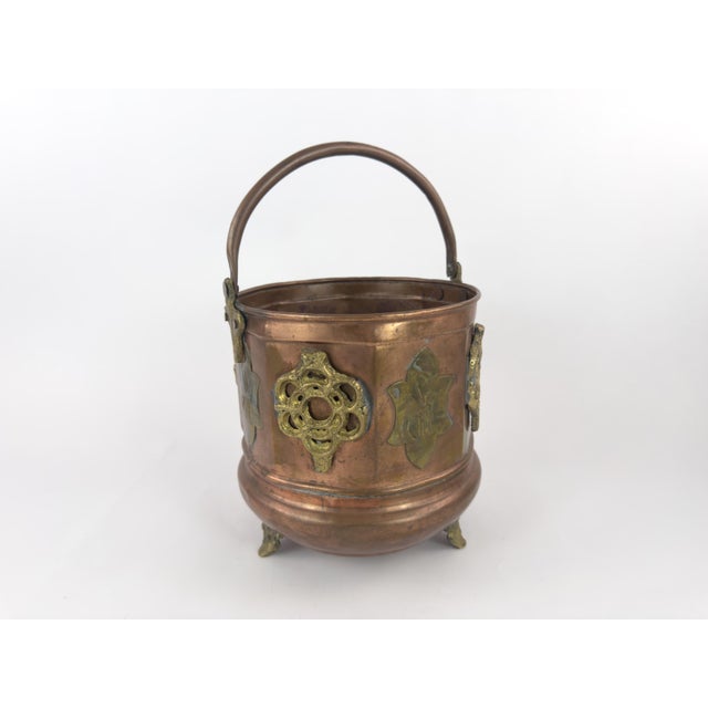 Antique French-Style Copper and Brass Jardiniere Planter With Gothic Mounts, C. 1900 For Sale - Image 11 of 18