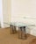 1970s 1970s Mastercraft Sculptural Chrome & Glass Pedestal Rectangular Dining Table For Sale - Image 5 of 10