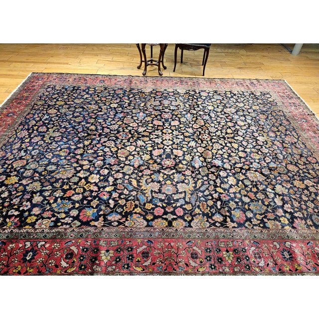 Antique Indian Agra Rug, Handwoven Wool, Allover Floral Design, 9' x 12' For Sale - Image 13 of 13