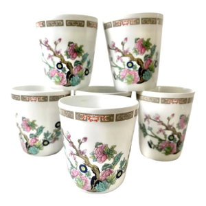 Mid 20th Century Limoges France Hand Painted Porcelain Cups - Set of 6