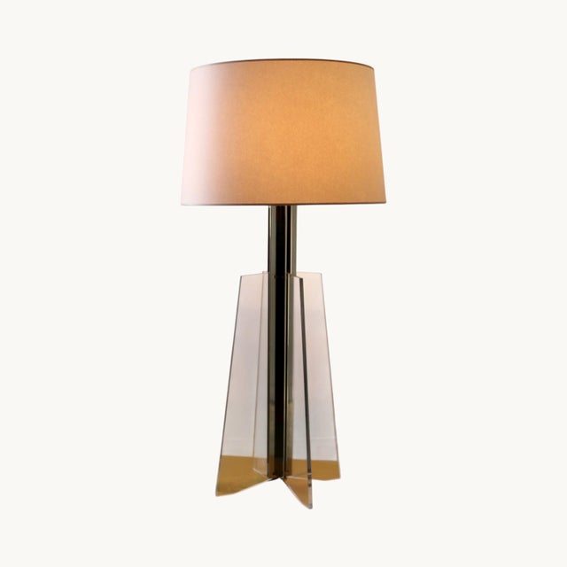 Large Cruciform Lamp in Acrylic Glass and Stainless Steel, France, 1970s. For Sale - Image 7 of 7