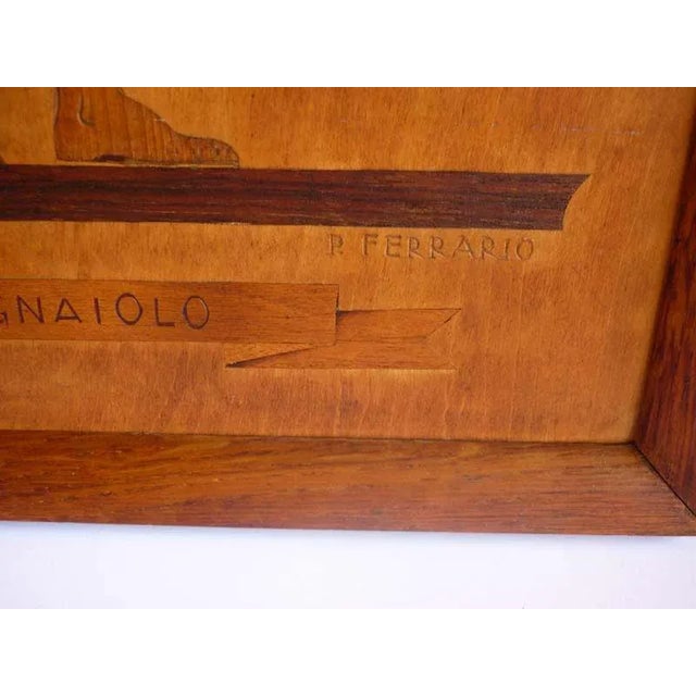 Brown Marquetry Inlaid Works by Pietro Francesco, 1930s, Set of 2 For Sale - Image 8 of 11