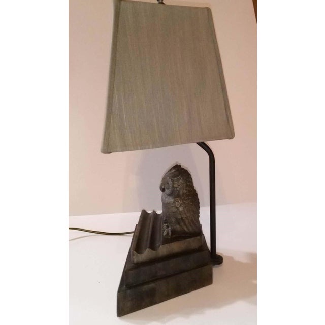 Frederick Cooper Rare Frederick Cooper Chicago "Twin Owls" Sculptural Lamp W/Original Shade For Sale - Image 4 of 8