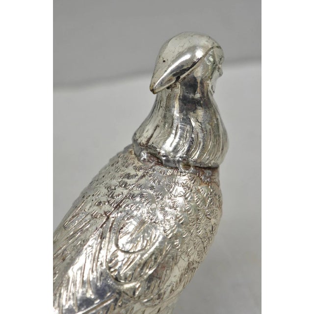 Vintage Mid Century Modern Silver Plated Pheasant Peacock Bird Figurines - Pair For Sale - Image 9 of 17