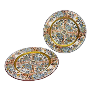 Pair, 19th Century Wedgwood "Ningpo Gold" Pattern Dinner Plates