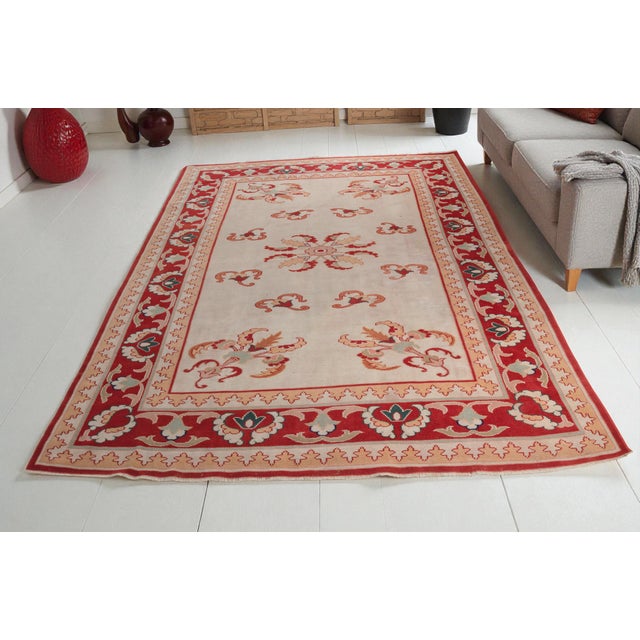 1960s Oversize Handknotted Wool Carpet For Sale - Image 4 of 10