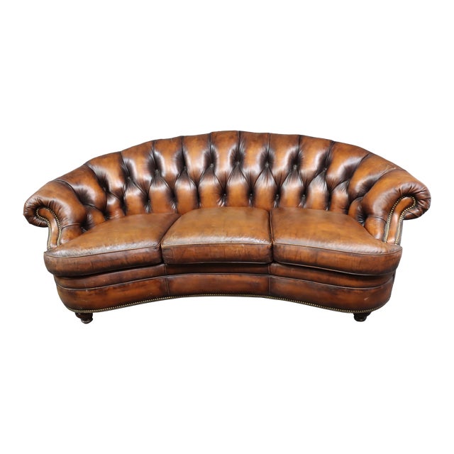Hancock & Moore Brown Leather Tufted Sofa Chairish