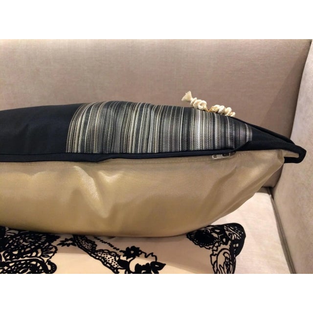 DWM | MALOOS Contemporary Dia Noire Flocked Pillows - a Pair For Sale - Image 12 of 13