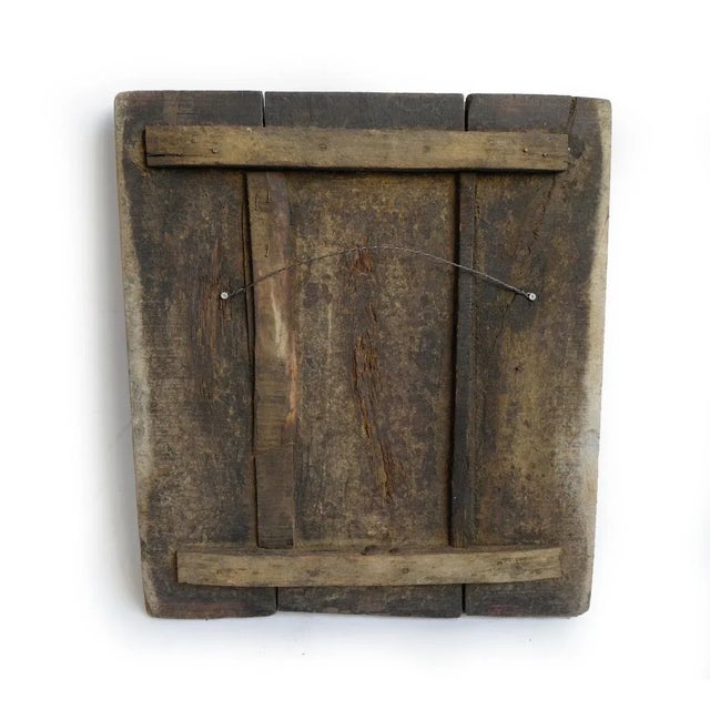 Antique Indian Wood Print Block Panel / Wall Object For Sale - Image 4 of 6