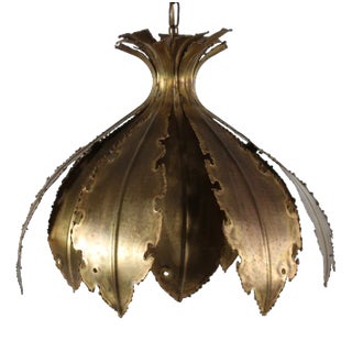 Brutalist Brass Onion Pendant by Svend Aage Holm Sørensen, Denmark, 1960s For Sale