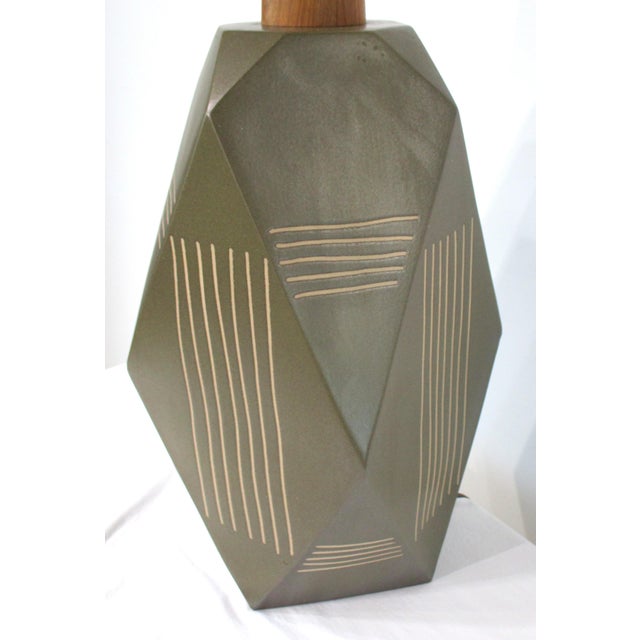 Mid 20th Century Mid 20th Century Rare Gordon and Jane Martz Geometric Ceramic Table Lamp by Marshall Studios For Sale - Image 5 of 11