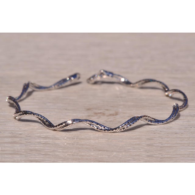 2000 - 2009 The 76th Street: Italian Made Diamond Cut Faceted White Gold Weaved Spiral Bracelet For Sale - Image 5 of 5