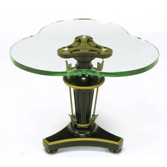 Black Lacquer & Parcel Gilt Empire Side Tables With Arrow Details - a Pair For Sale - Image 4 of 8