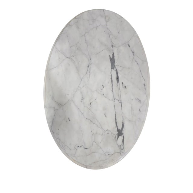 Victorian Vintage Kimball Carrara Marble Topped Cherry Table Trio For Sale - Image 3 of 12