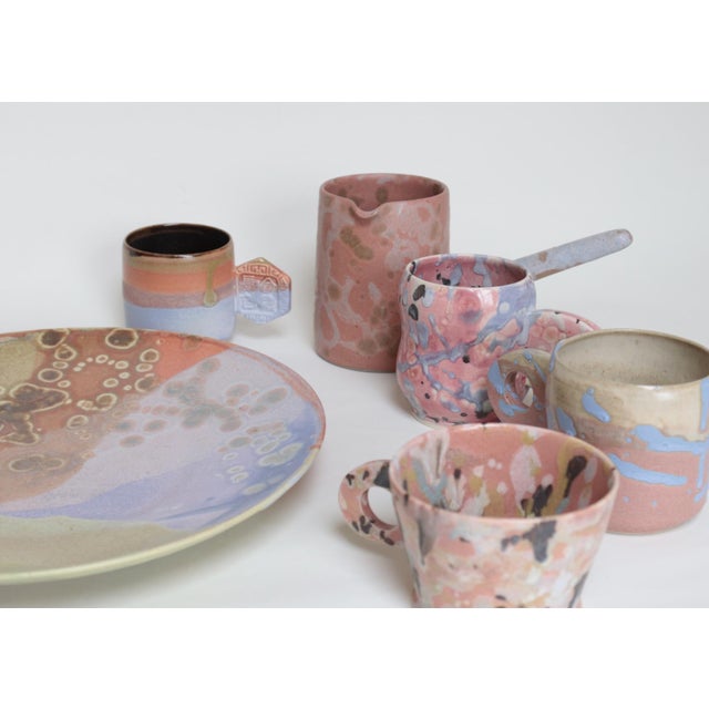 Rose Handmade Japanese Ceramic Tea Pourer Pink For Sale - Image 8 of 8