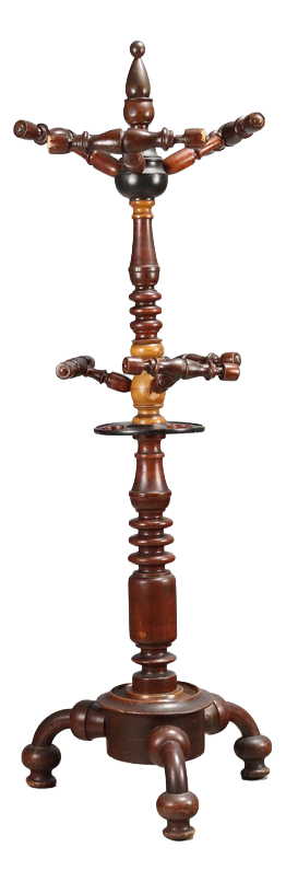 Coat Stand in Elm, Maple and Ebonized Parts