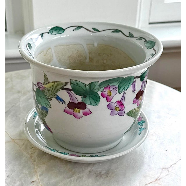 Chinoiserie Planter Hummingbirds & Water Tray For Sale In New York - Image 6 of 11