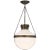 Modern Schoolhouse Lantern in Antique Brass Verdigris with White Glass Designer: Michael S Smith Fixture Height: 35.5"...