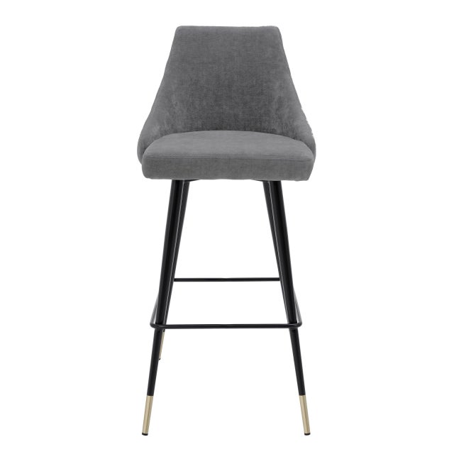Gray Upholstered Bar Stool Eichholtz Cedro Chairish