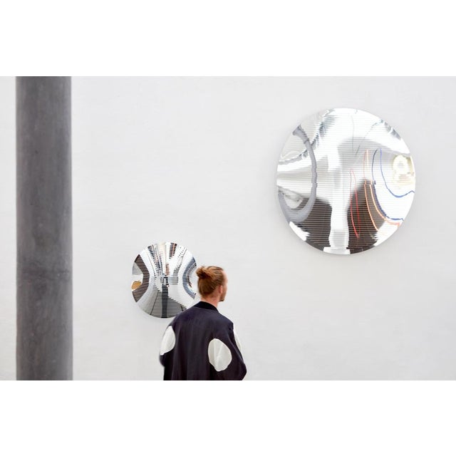 Echo Circular Wall Mirror in Polished Aluminum by Martens & Visser For Sale - Image 17 of 18