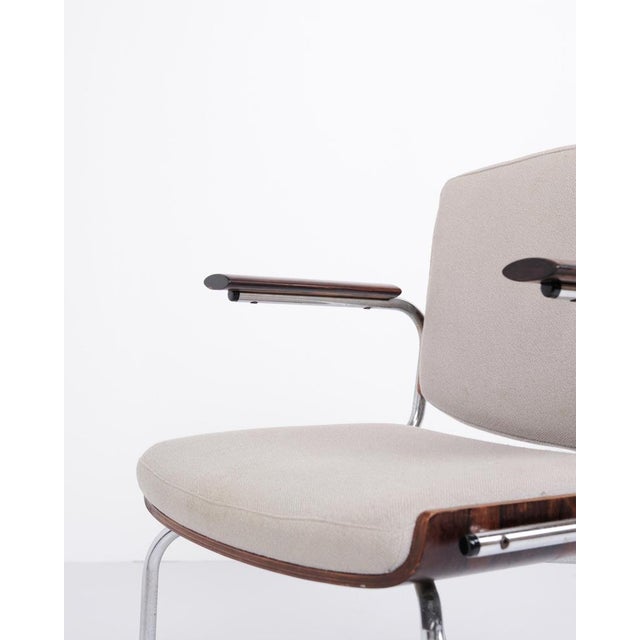 Conference Chairs in Rosewood and Light Grey Fabric from Duba, 1960s, Set of 4 For Sale - Image 6 of 11