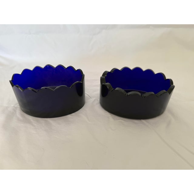 A very rare pair of early 19th century Bristol blue glass master salts, or salt dishes, dating to circa 1830. Unusual,...