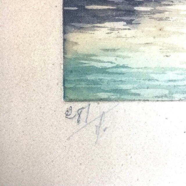 1920s 1920s Manuel Robbe Alphonse Lafitte Sailboat Artist Signed Etching Aquatint 1920s 5x7” For Sale - Image 5 of 8