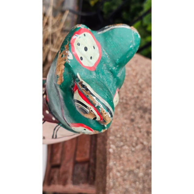 Vintage African Carved Wood Frog, 1970s For Sale - Image 3 of 8