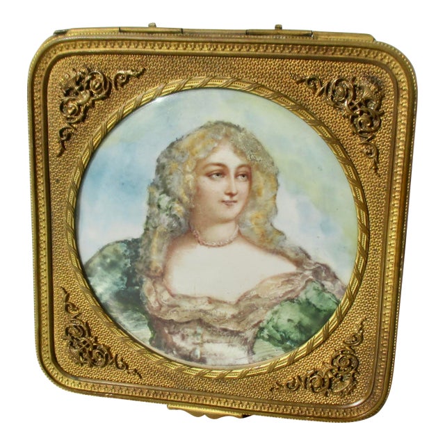 Antique French Gilt Vanity Box Circa 1890 For Sale