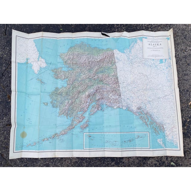 1950s Large Scale Paper Map of Alaska For Sale In Milwaukee - Image 6 of 6