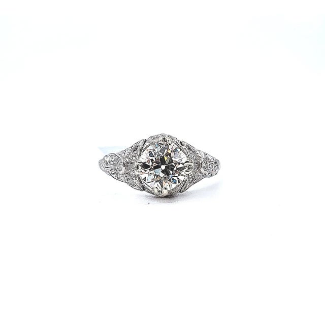 1.69 Ct Old European Cut Diamond Ring Size 7.5 For Sale - Image 9 of 9