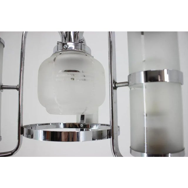 Art Deco Bauhaus Pendant in Chrome and Glass, 1930s For Sale - Image 6 of 8