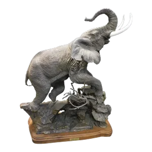 1990s Lorenzo Ghiglieri "Outraged" Elephant Bronze Sculpture Signed & Numbered