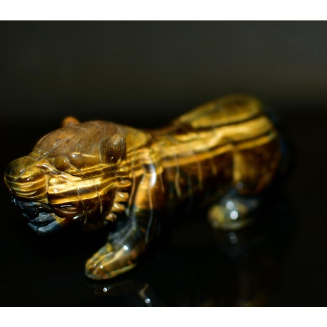 Late 20th Century Tiger's Eye Tiger Natural Gemstone Animal For Sale - Image 4 of 9
