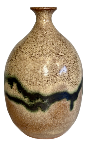 Modernist Flow Glazed Studio Ceramic Bottle Vase, Germany, 1960s