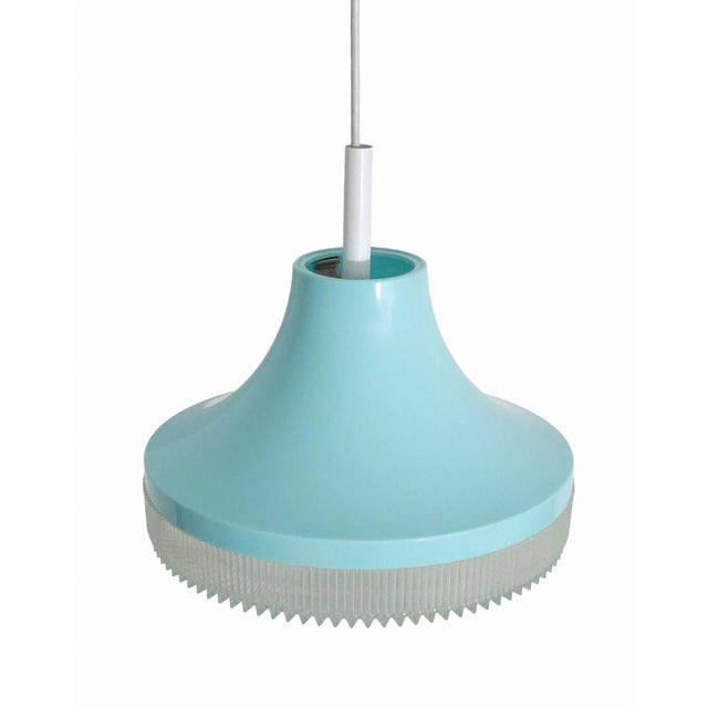 Mid-Century Modern Blue Pendant Lamp, Germany, 1970s, in Flawless conditions. Designed 1970 to 1979 Up to 250V (Europe/UK...