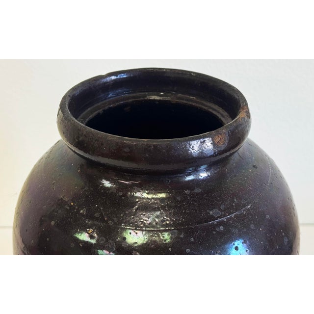 Antique Primitive Crock Jar With Wood Lid For Sale - Image 10 of 11