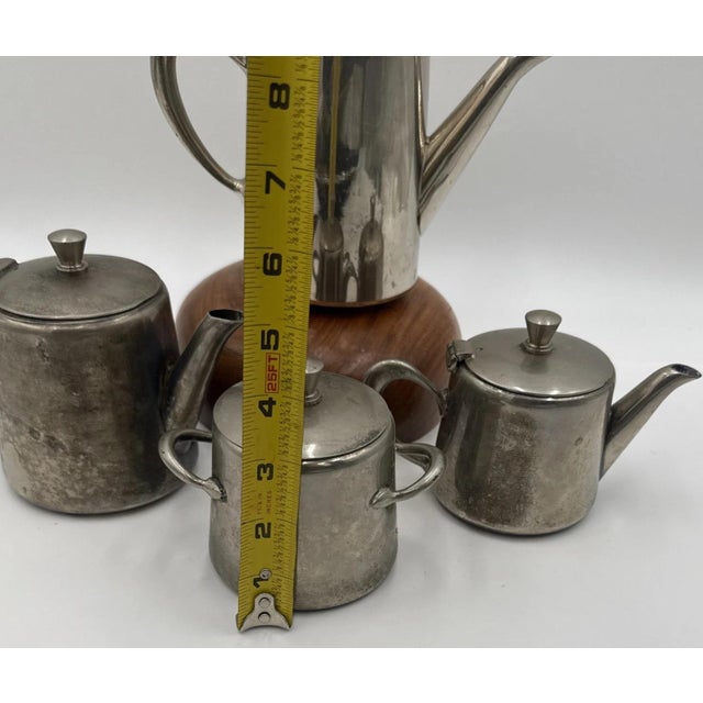 Moroccan Berrad Silver-Plated Teapot Set, 4 Pieces For Sale In Atlanta - Image 6 of 11