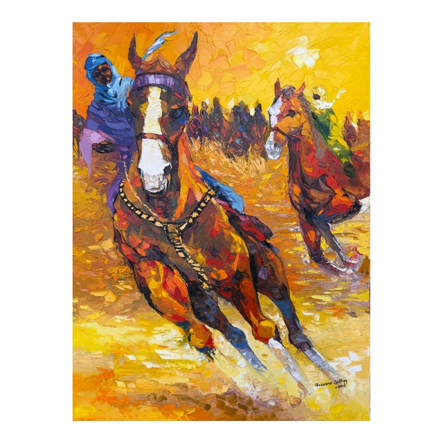 Victory Charge, Impasto Oil Painting by Godfrey Afebuame (2024) For Sale